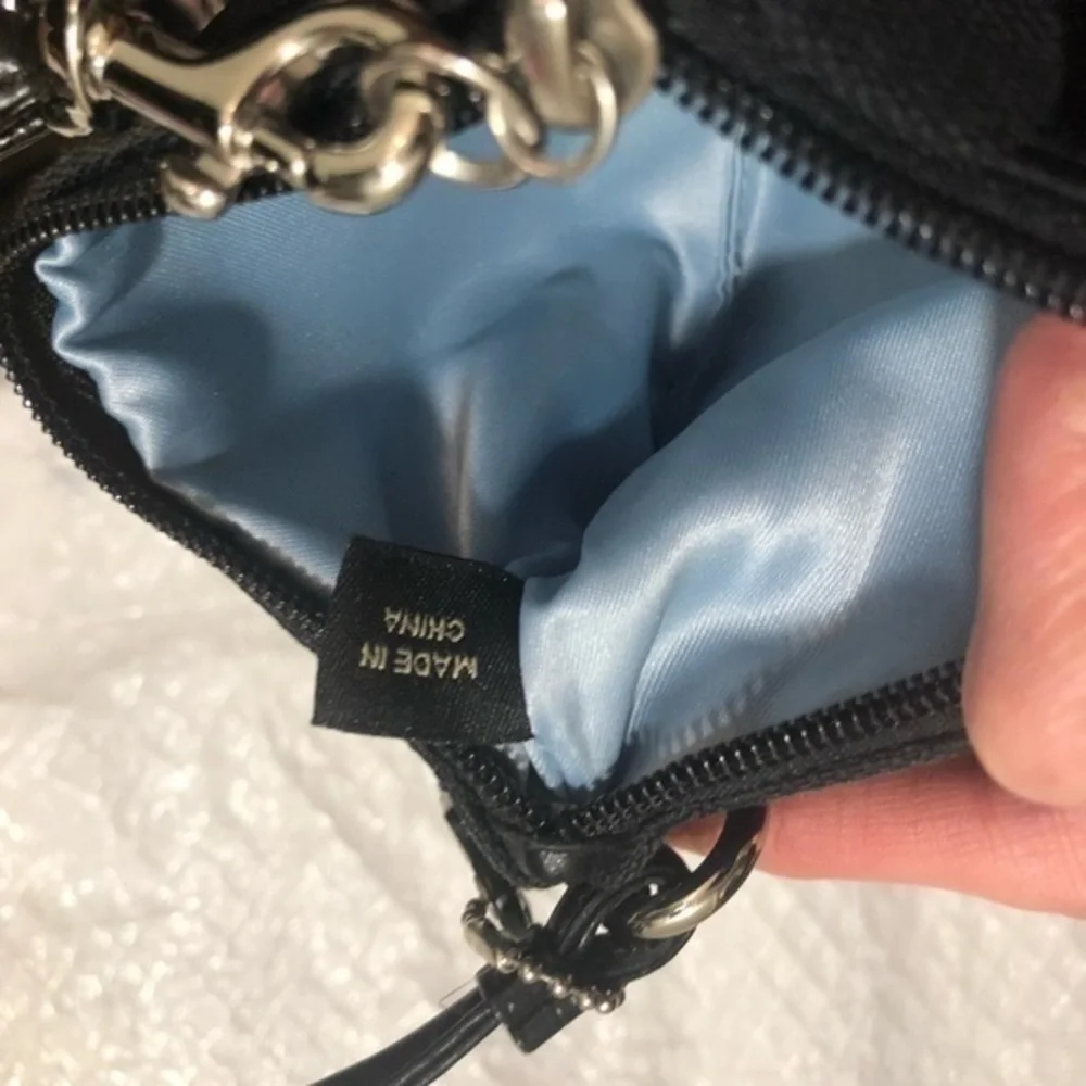 Coach black signature wristlet bag